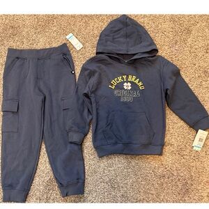 Lucky Brand Boy’s Navy Hoodie and Jogger Set. Size 5. Brand new.